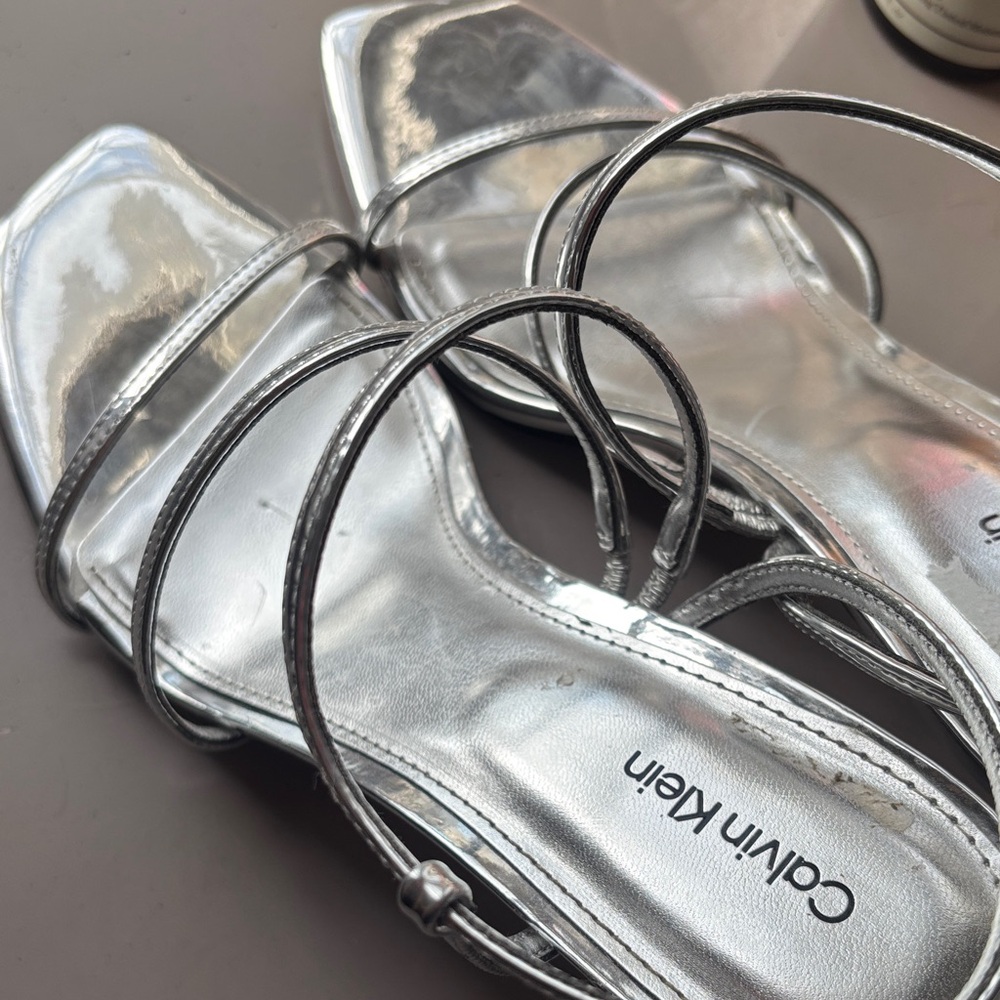 Calvin Klein Metallic Silver Sandals